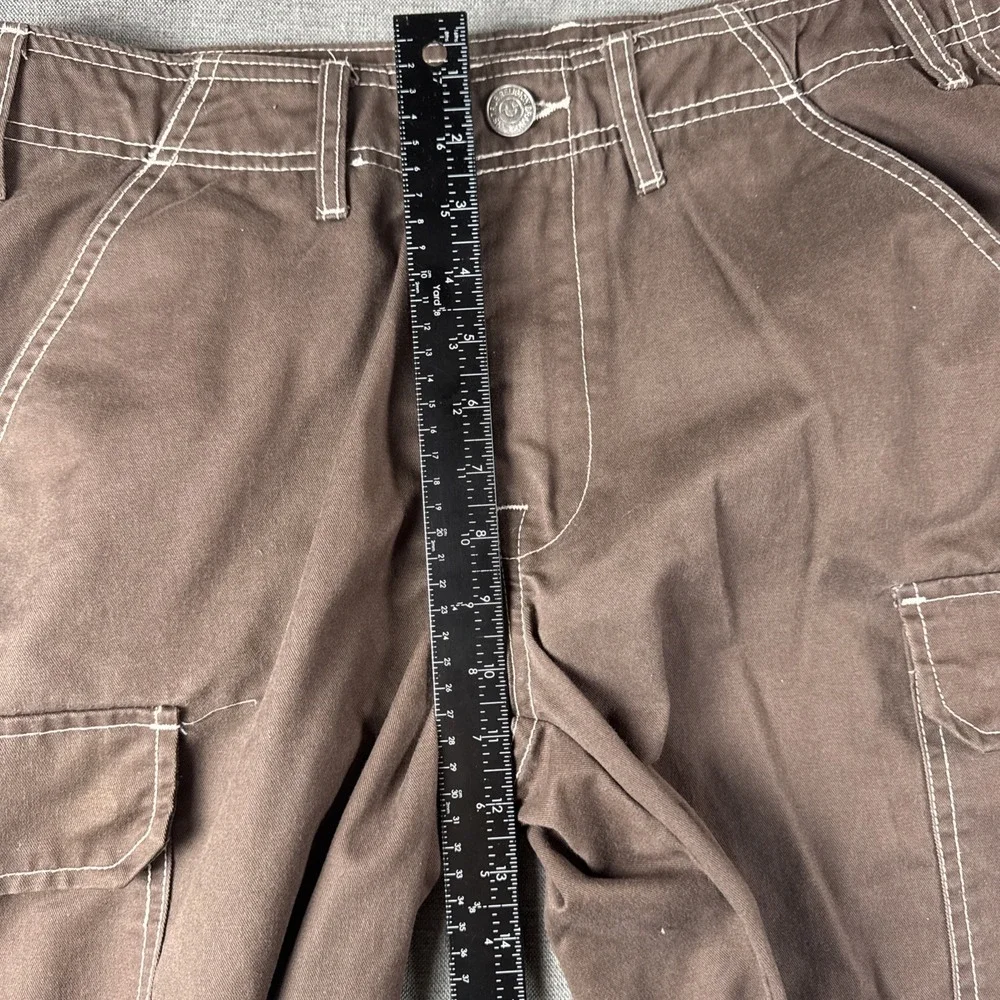 True Religion‎ Brown Men's Cargo Pants Side Pockets Stitching Detail Size 32